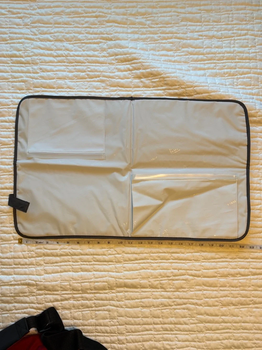 Columbia Red Baby Bag with Black Strap